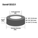 Duco® BGG1 PTFE Gasket for 5/8" OD Boiler Sight Glass (2-Pack)