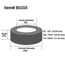 Duco® BGG5 EPDM Gasket for 5/8" OD Boiler Sight Glass for Fulton® (2-Pack)