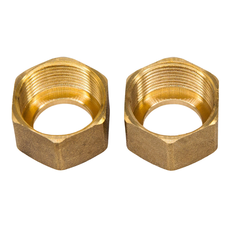 Duco® BGN1 Brass Nut for Sight Glass Boiler Water Gauge (2-Pack)
