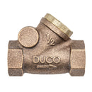 Duco DC400T Bronze Y Swing Check Valve PTFE Disc