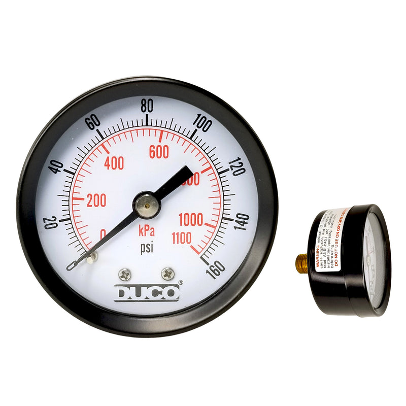 Duco® PG Steam/Air Pressure Gauge Metal Casing Back Connector