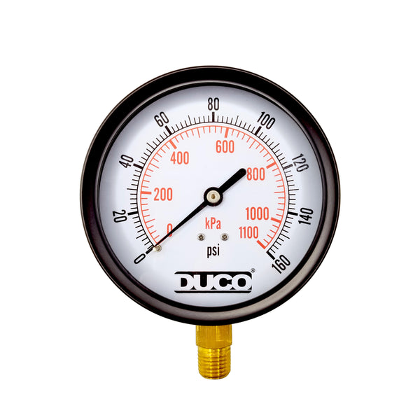 Duco® PG Steam/Air Pressure Gauge Metal Casing Bottom Connector