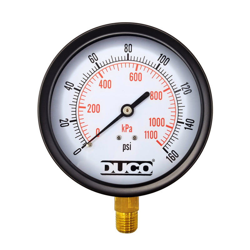Duco® PG Steam/Air Pressure Gauge Metal Casing Bottom Connector
